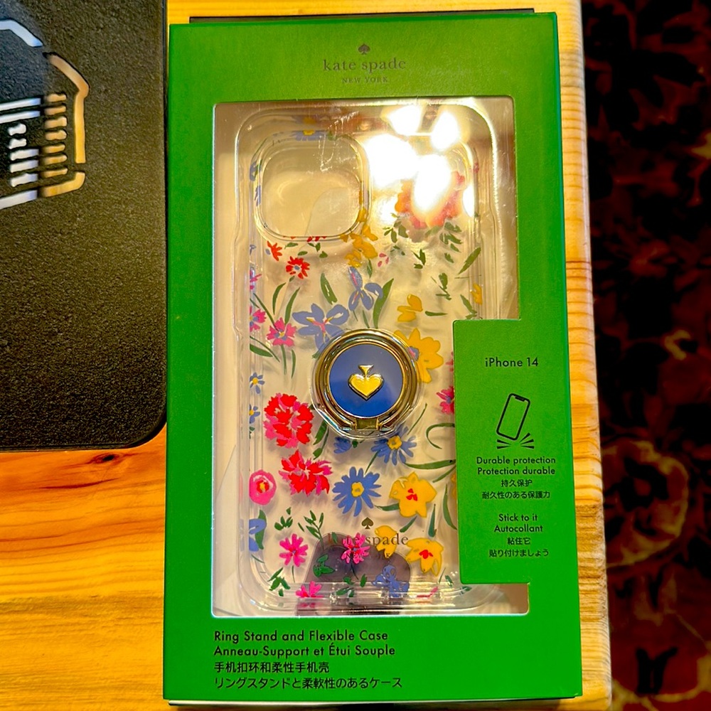 Kate Spade iPhone 14 case and ring stand. Never used